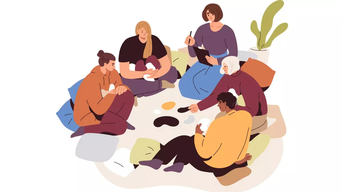 Titelbild BarCamp2026. Menschen sitzen im Kreis. Quelle Poster Barcamp26 | oft.kultus-bw.de/formular